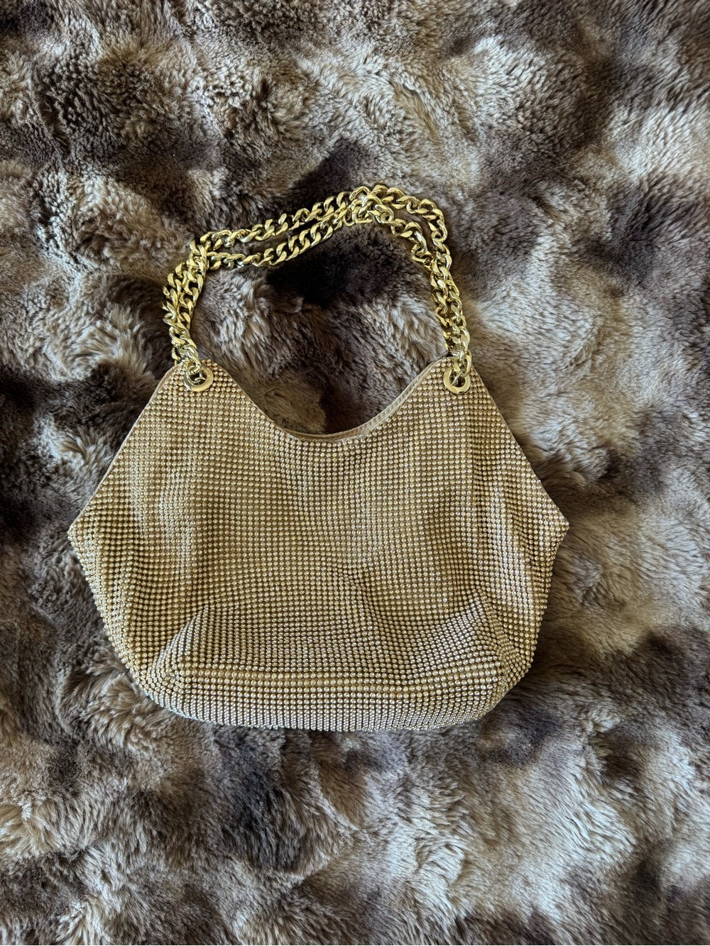 Zara Gold-Tone Chain Shoulder Bag